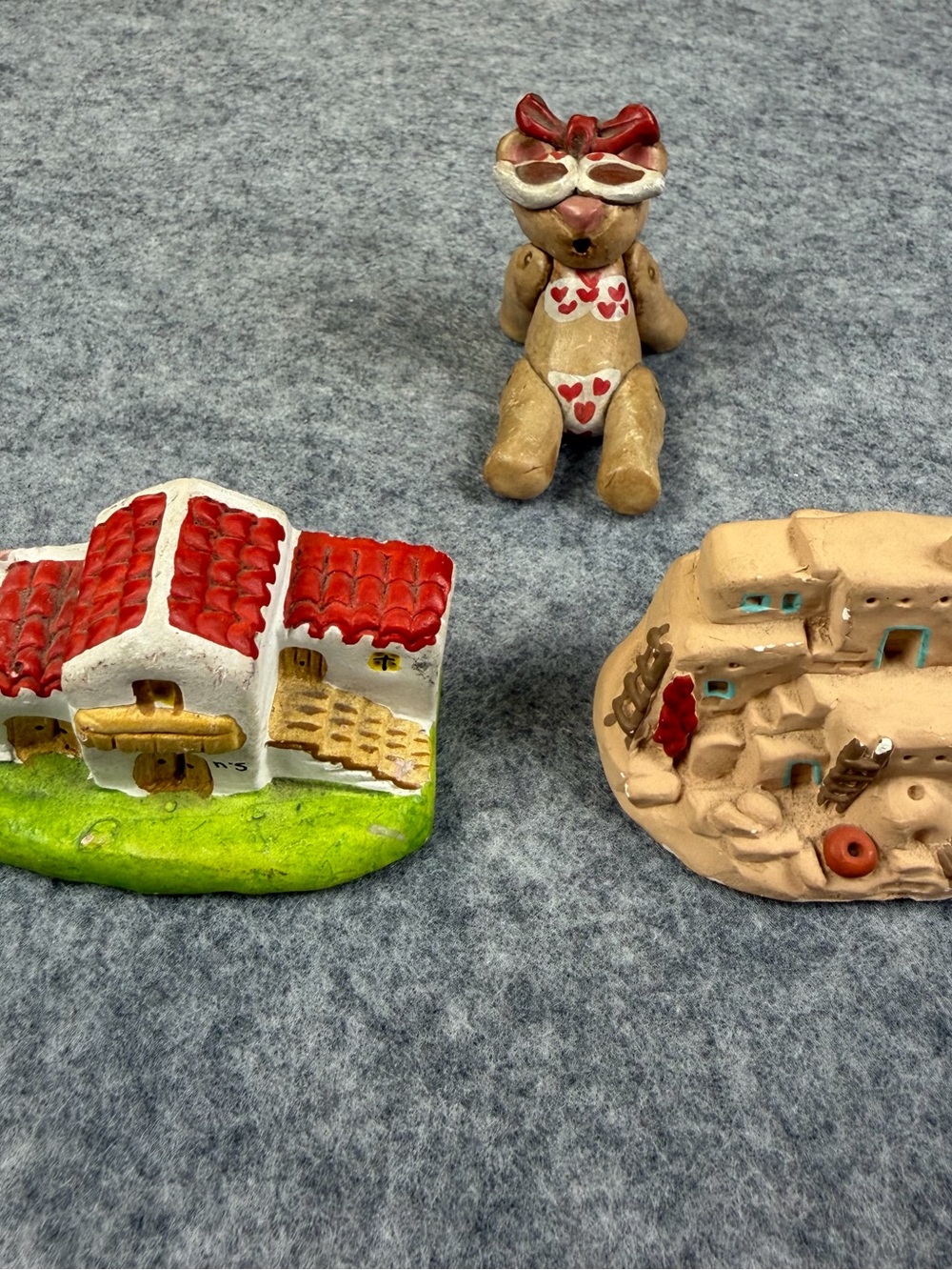 Vintage Cleo Teissedre Adobe Pueblo Figurine Southwest Pottery Miniature Bundle